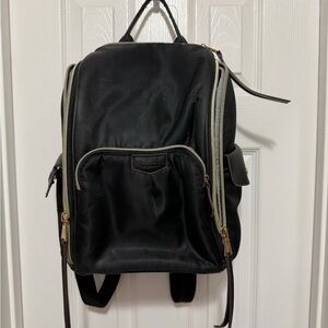 Black Backpack with Gold Accents